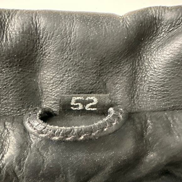 Echtes Leder VTG Biker Moto Belted Lined Distressed‎ Black Leather Jacket 52 XL - Picture 10 of 14